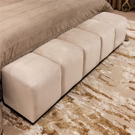 Clearance Oyster Luxury Velvet Upholstered Bench King Rowen Homes