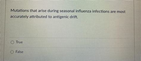 Solved Mutations That Arise During Seasonal Influenza