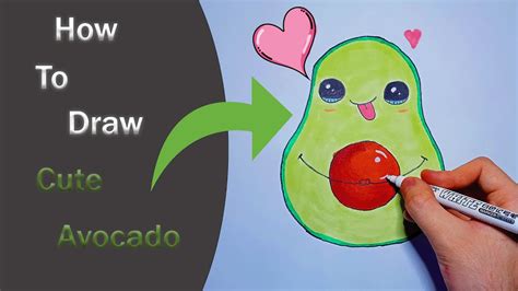 How To Draw A Cute Avocado Cute Kawaii Drawings Pt3 Youtube