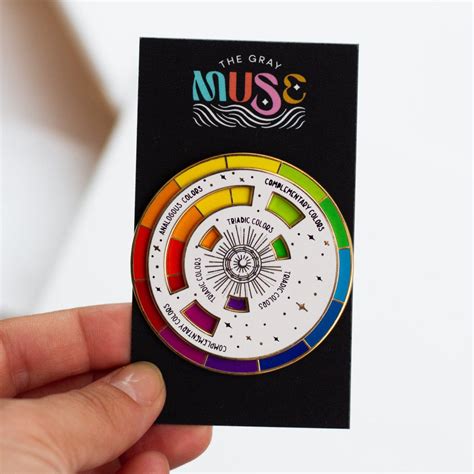 Rainbow Color Wheel Interactive Enamel Spinner Pin The Gray Muse