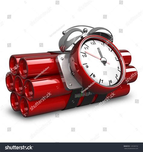 Bomb Clock Timer Isolated On White Stock Illustration 124538152 ...