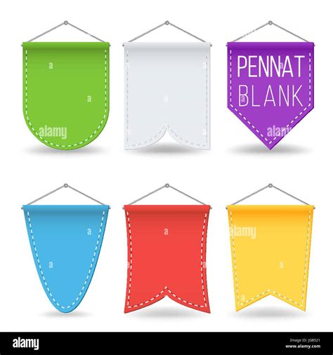 wimpel vorlage set vector bunte bright leer wimpel fahnen haengen isolierte illustration stock