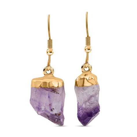 Afrikanischer Amethyst Ohrringe Goldfarben Ca Ct Shoplc