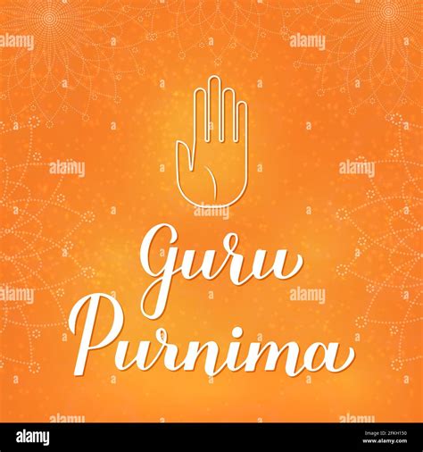 Letras de mano de caligrafía Guru Purnima Vacaciones budistas e