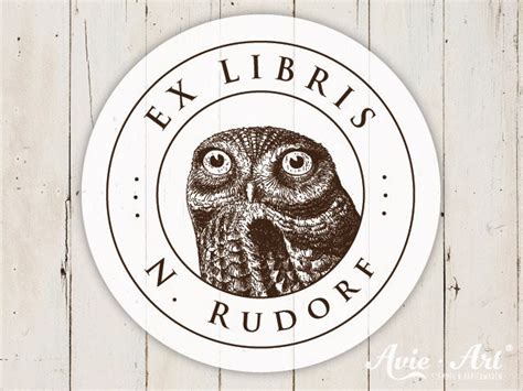 Ex Libris Stempel Eule Exlibris Stempel Mit Eulenmotiv Etsy