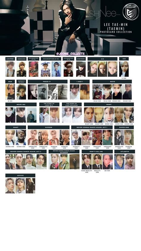 Shinee Taemin Never Gonna Photocard Templates Kpop Texture List