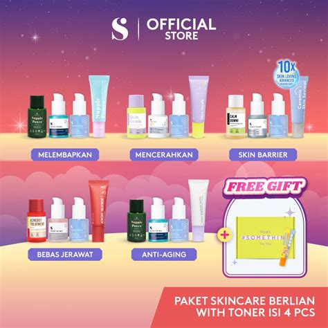 Jual SOMETHINC 4 PCS Paket Skincare Berlian With Toner Gratis