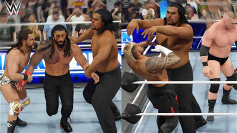 Great Khali Brock Lesnar Adam Cole CLASH With The Bloodline In WWE