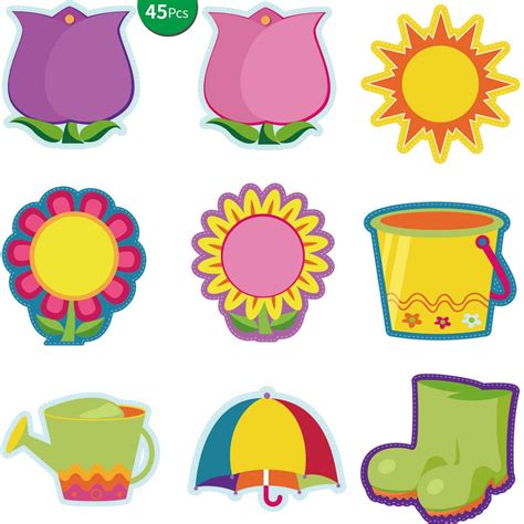 45 Pieces Colorful Spring Mix Cut Outs Classroom Decoration Spring