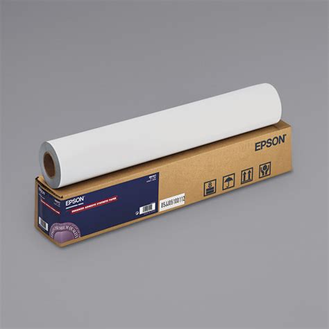 Epson S041617 100' x 24" White Enhanced Adhesive Synthetic Matte Paper Roll