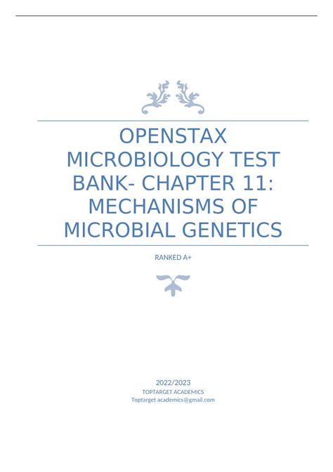 OpenStax Microbiology Test Bank Chapter 11 Mechanisms Of Microbial