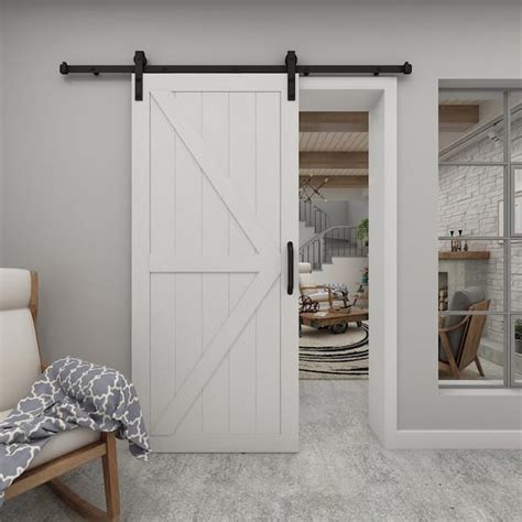 Artisan 37 In X 84 In White Vinyl Finish MDF Sliding Barn Door Slab