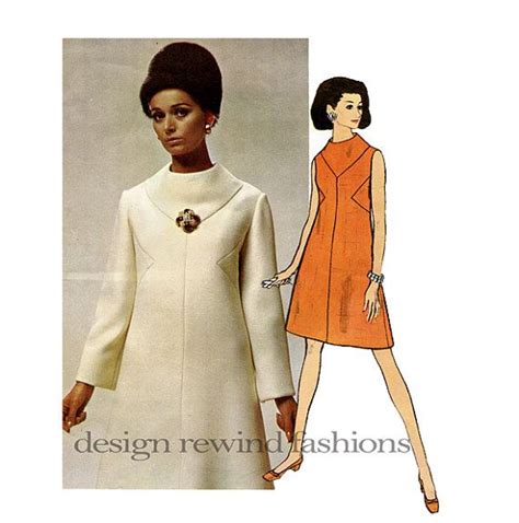 1960s Mod Dress Pattern Bill Blass Designer Vogue Americana Etsy Vogue Dress Patterns Mod