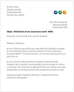 Comment résilier une assurance santé MMA