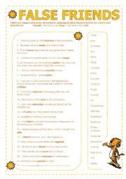 False Friends Worksheets