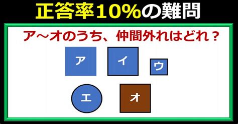 正答率10％の仲間外れを見つける難問！ ネタファクト