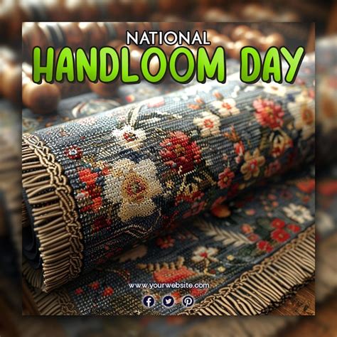 Premium Psd National Handloom Day Colorful Wool Quilting Equipment