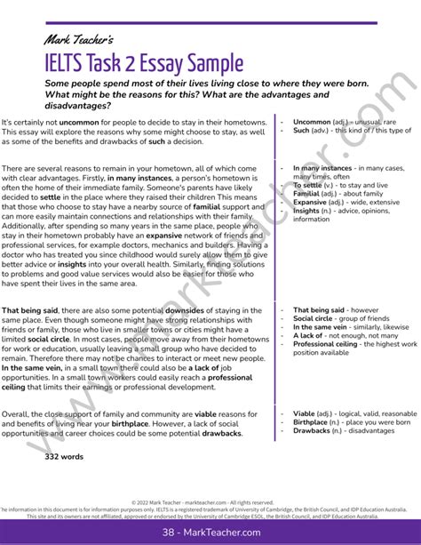 Ielts Writing Task 2 Essay Sample Staying In Your Hometown