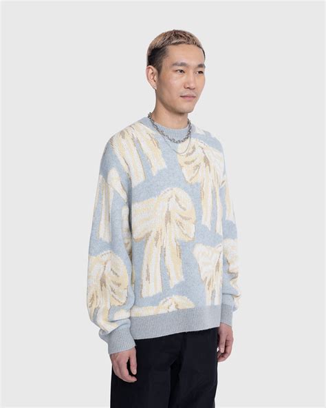 Acne Studios Jacquard Pattern Crewneck Sweater Blue Highsnobiety Shop