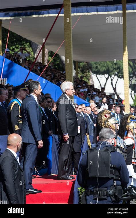 President Of Italian Republic Sergio Mattarella During Celebrations Of