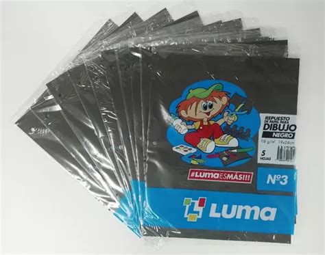 Repuesto De Dibujo N3 Luma Negro X 5 Hojas X 10 Unidades MercadoLibre