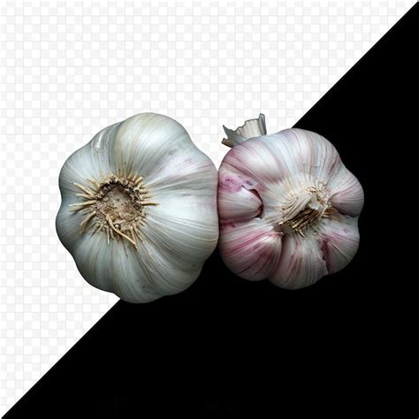 Premium Psd Garlic Isolated On Black Isolated Background Top View