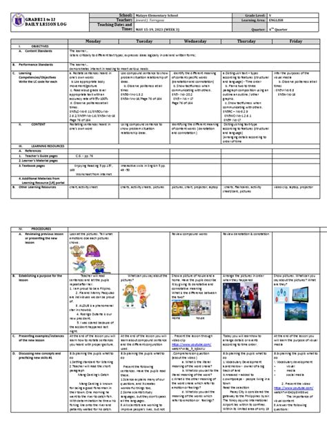 Grade 5 DLL English 5 Q4 Week 3 | PDF | Reading Comprehension | Cognition