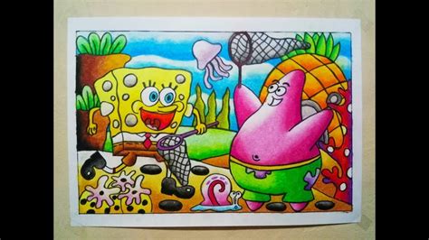 Cara Menggambar Dan Mewarnai Spongebob Gambar Mewarnai