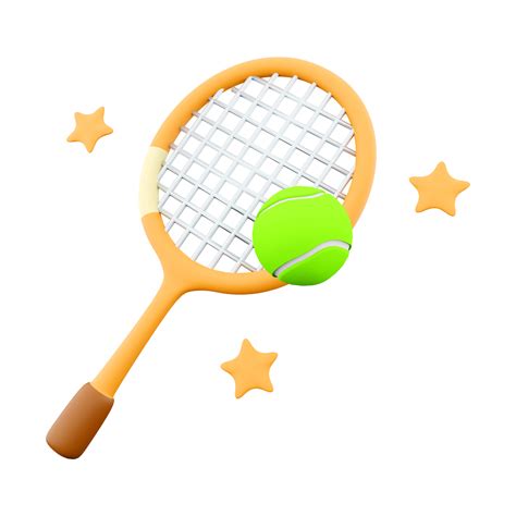 D Rendering Tennis Racket And Ball Icon D Render Sports Game With A