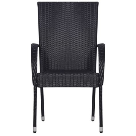 Ayhao Chaises Empilables D Ext Rieur Pcs R Sine Tress E Noir