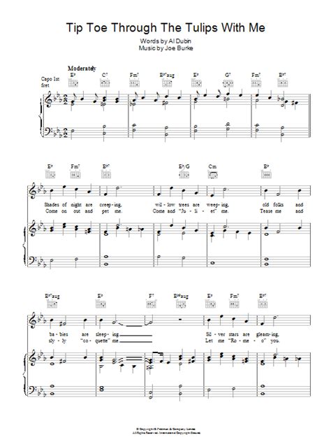 Tip Toe Thru The Tulips With Me By Tiny Tim Sheet Music For Piano