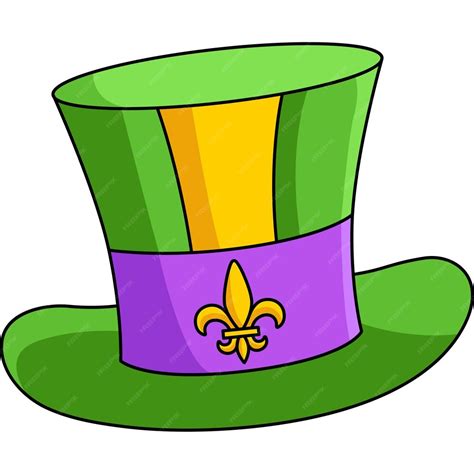 Premium Vector Mardi Gras Hat With Fleurdelis Symbol Clipart