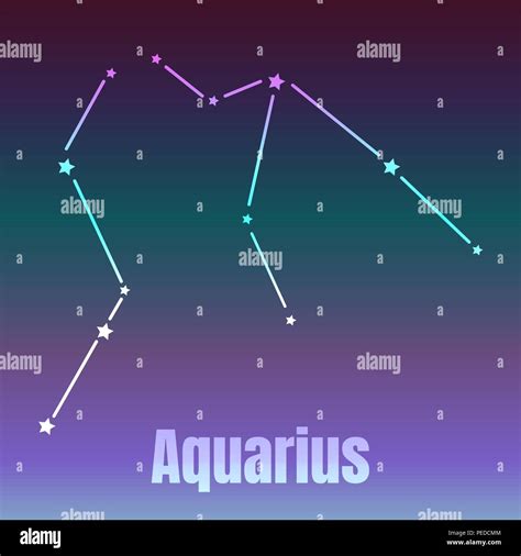 The Water Bearer Aquarius Sing Star Constellation Vector Element Age