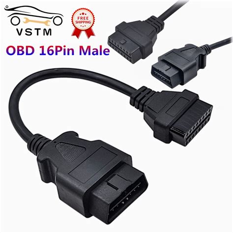 2023 New Arrival Obd2 16pin Extension Cable Connector 30cm Male To 16pin Female Extend Obd Ii