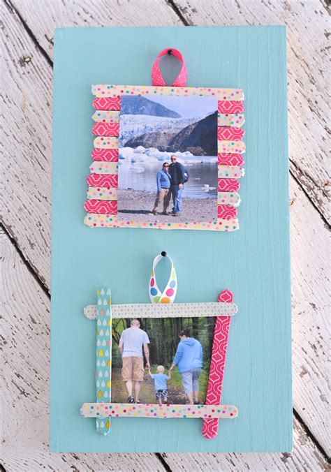 Washi Tape Craft Stick Frames - Typically Simple