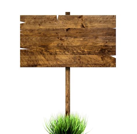 Premium Photo Wooden Sign In Green Grass