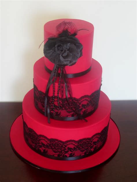 Red Black Lace Wedding Cake A Photo On Flickriver