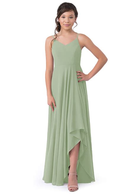 Dusty Sage Azazie Collette Jbd Junior Bridesmaid Dresses Azazie