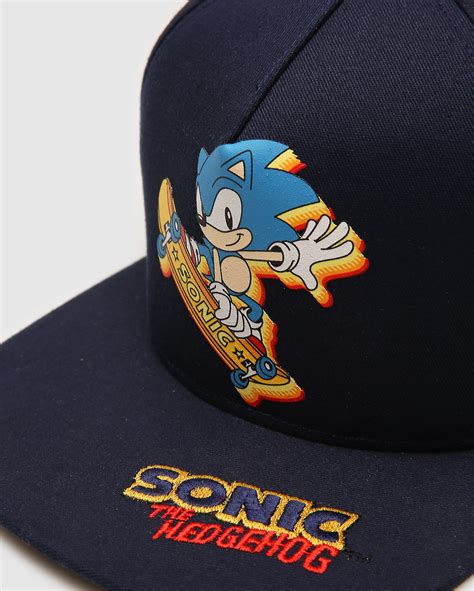 Bon Infantil Aba Reta Bordado Sonic Azul Sega Fanlab Oficial