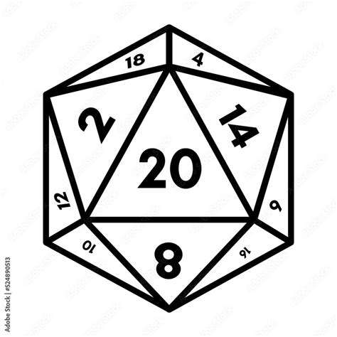 Dice D20 Dice Rpg Stock Vector Adobe Stock