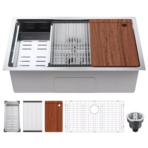 VEVOR ÉVIER CUISINE Évier à Encastrer sous Plan en Inox 1 Cuve 76x48x23