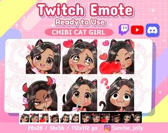 Twitch Emotes Black Hair Brown Eyes Wave Curly Tan Skin Chibi