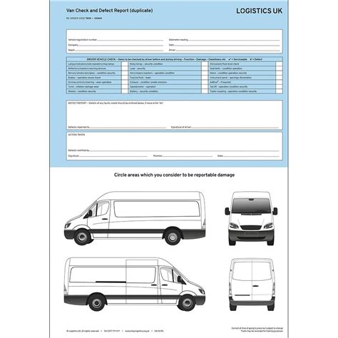 Van Defect And Damage Report Pad Duplicate Van40 Logistics Uk Shop