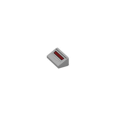 LEGO Medium Stone Gray Slope 1 X 2 31 With AT AT Cockpit Dark Red