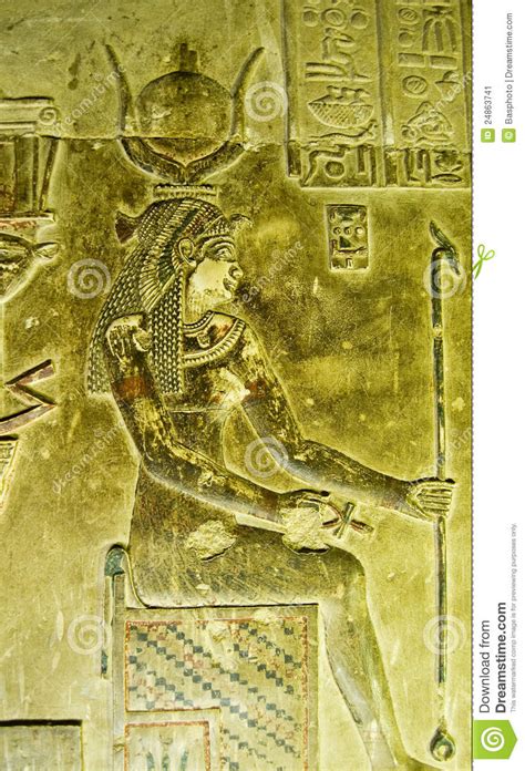 Ancient Egyptian Carving Of Cleopatra Stock Image - Image: 24863741