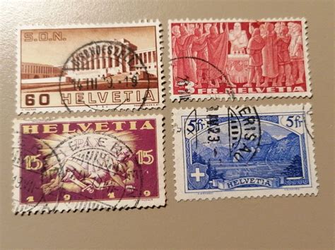 4 ANTIKE SCHWEIZER BRIEFMARKE MIT STEMPEL Kaufen Auf Ricardo