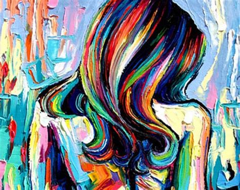 Abstract Female Nude Figure Colorful Contemporary Art By Aja Femme 101