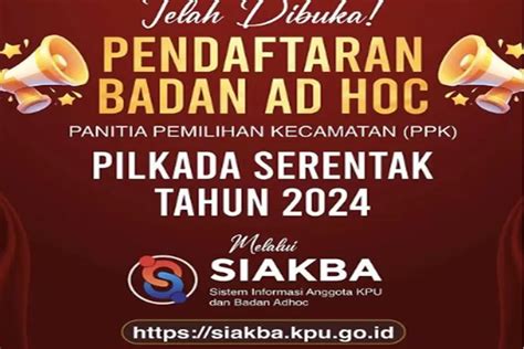 KPU RI Resmi Buka Pendaftaran Badan Adhoc PPK Pilkada Serentak 2024