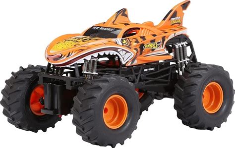 Amazon New Bright Hot Wheels 1 15 R C Tiger Shark Monster Truck