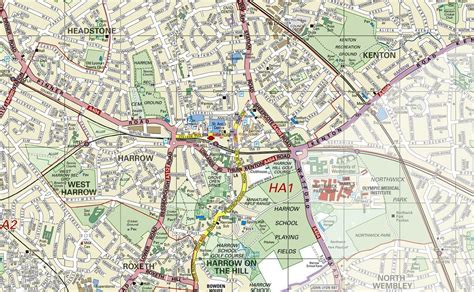 This Detailed Map Covers The London Borough Of Harrow It Shows The